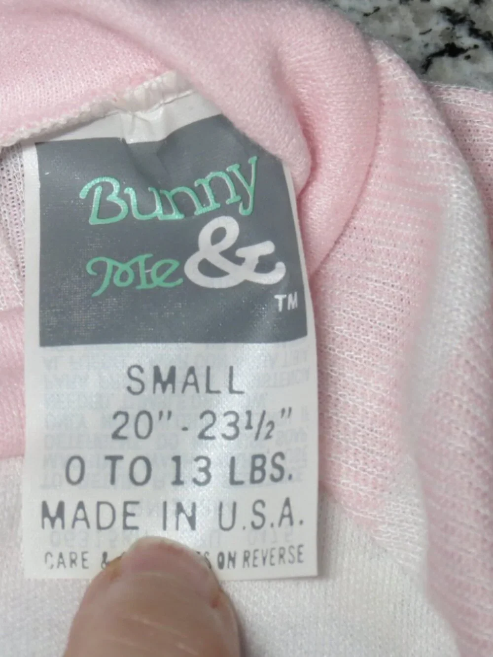 Bunny & Me New Without Tags Small Footed Sleeper Pink & White Cute Embroidery